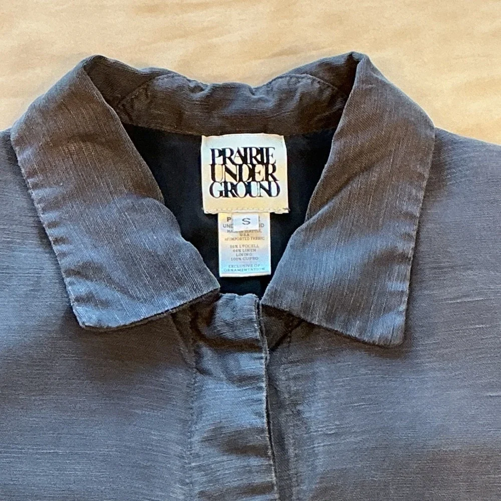Prairie Underground | Lyocel/Linen Blend Made in USA Hidden Buttons Coat Sz‎ S